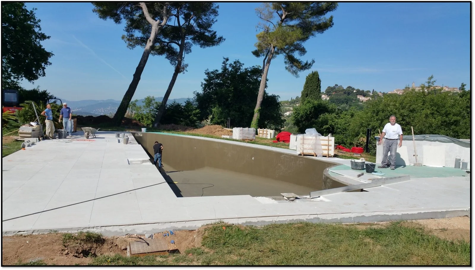 Pool under construction, villa site in Mougins