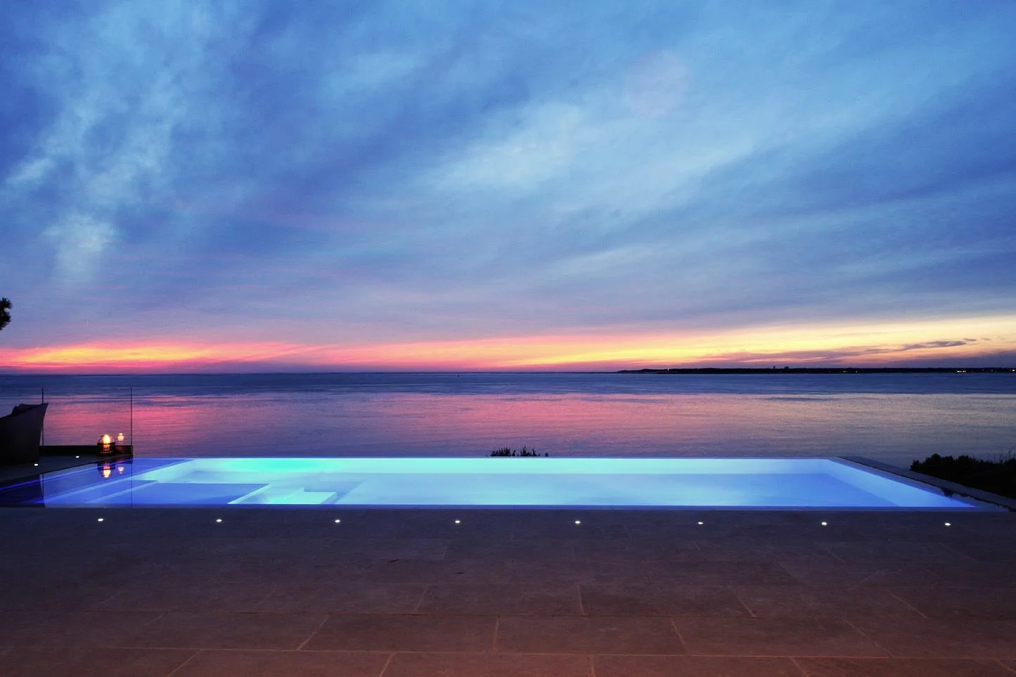 Infinity pool at dusk